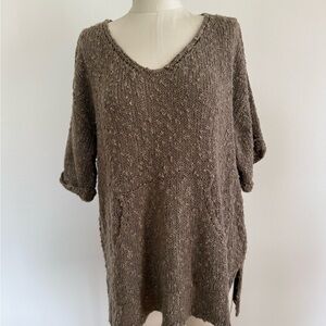 O'Neill V-Neck Sweater Ladies Medium Earthy Taupe Oversized